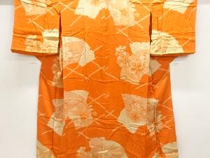 アンティーク　錦紗地紙に花模様長襦袢（刺繍衿付）